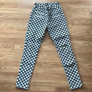 Checkered skinny jeans